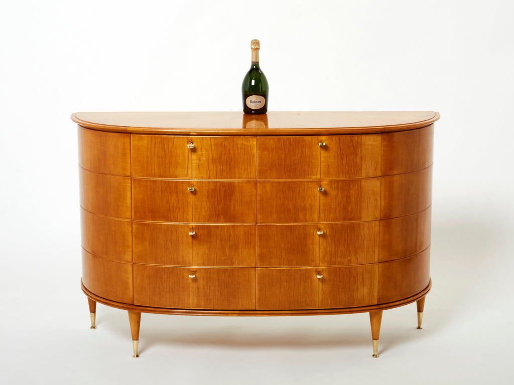 Tomaso Buzzi Italian sycamore and brass commode 1940s