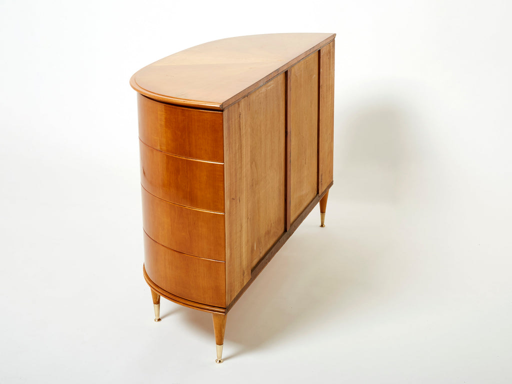 Tomaso Buzzi Italian sycamore and brass commode 1940s