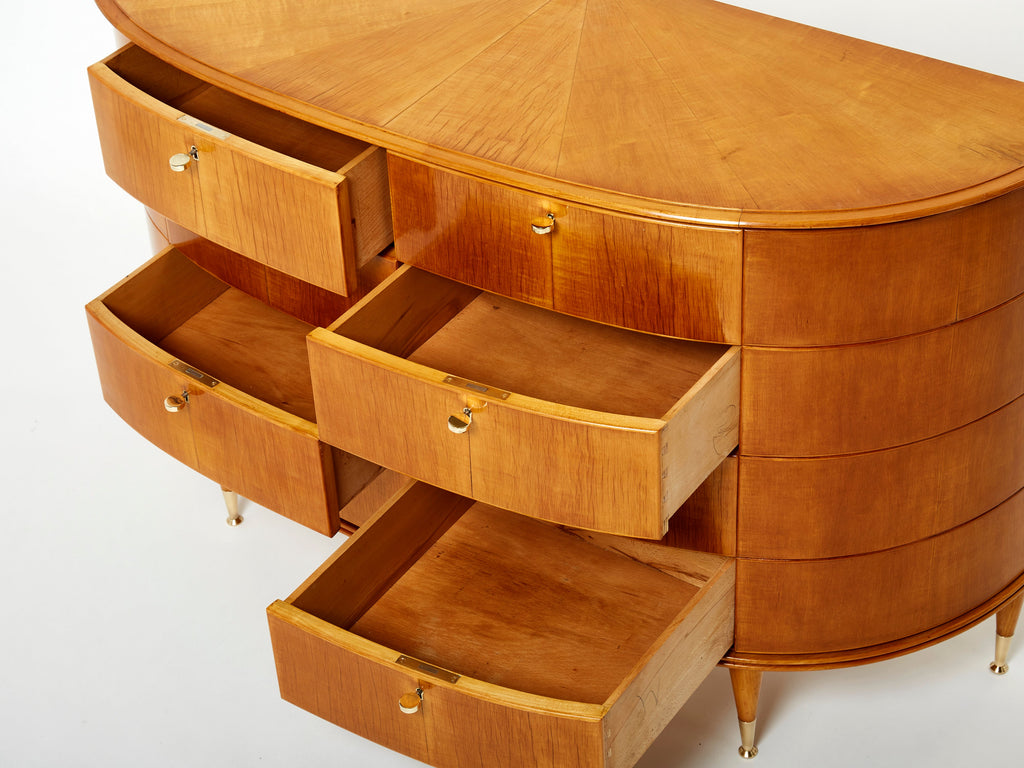 Tomaso Buzzi Italian sycamore and brass commode 1940s