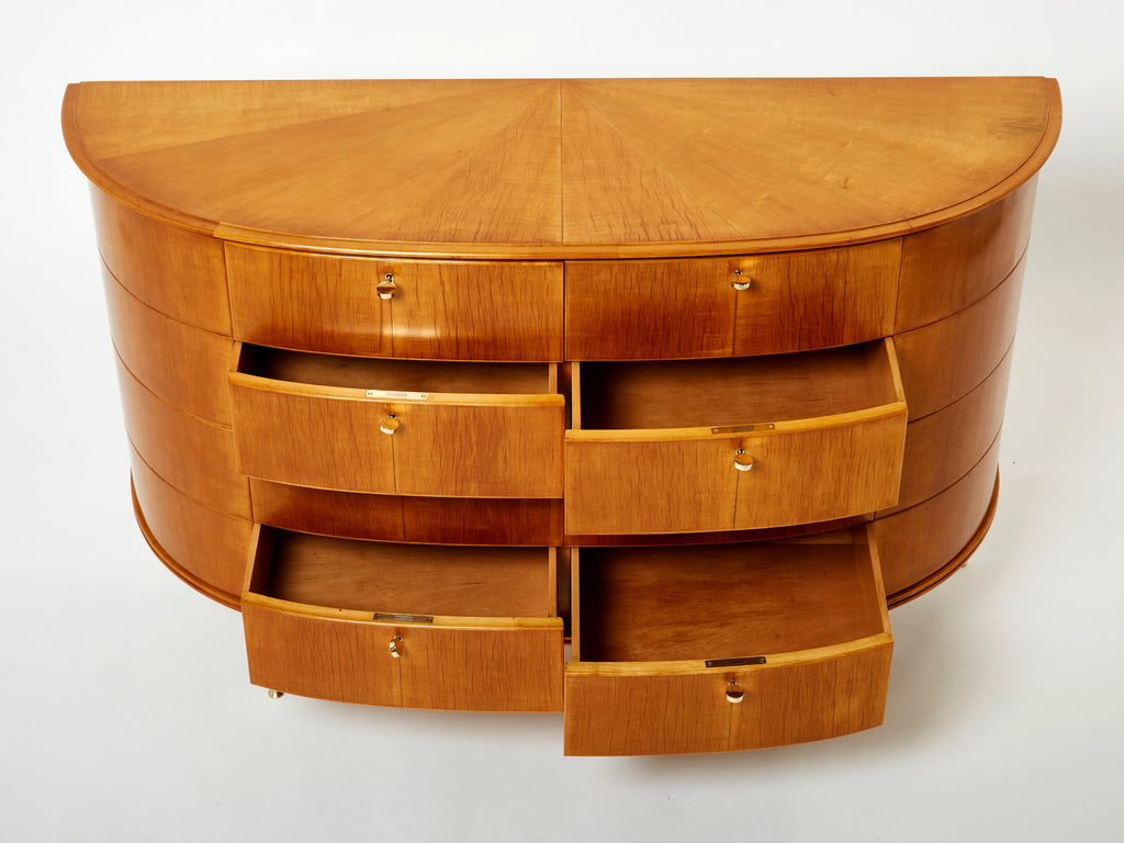 Tomaso Buzzi Italian sycamore and brass commode 1940s