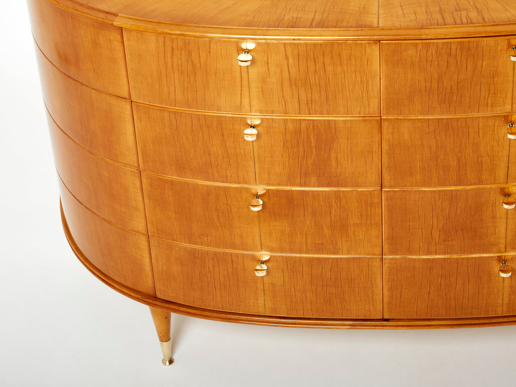 Tomaso Buzzi Italian sycamore and brass commode 1940s