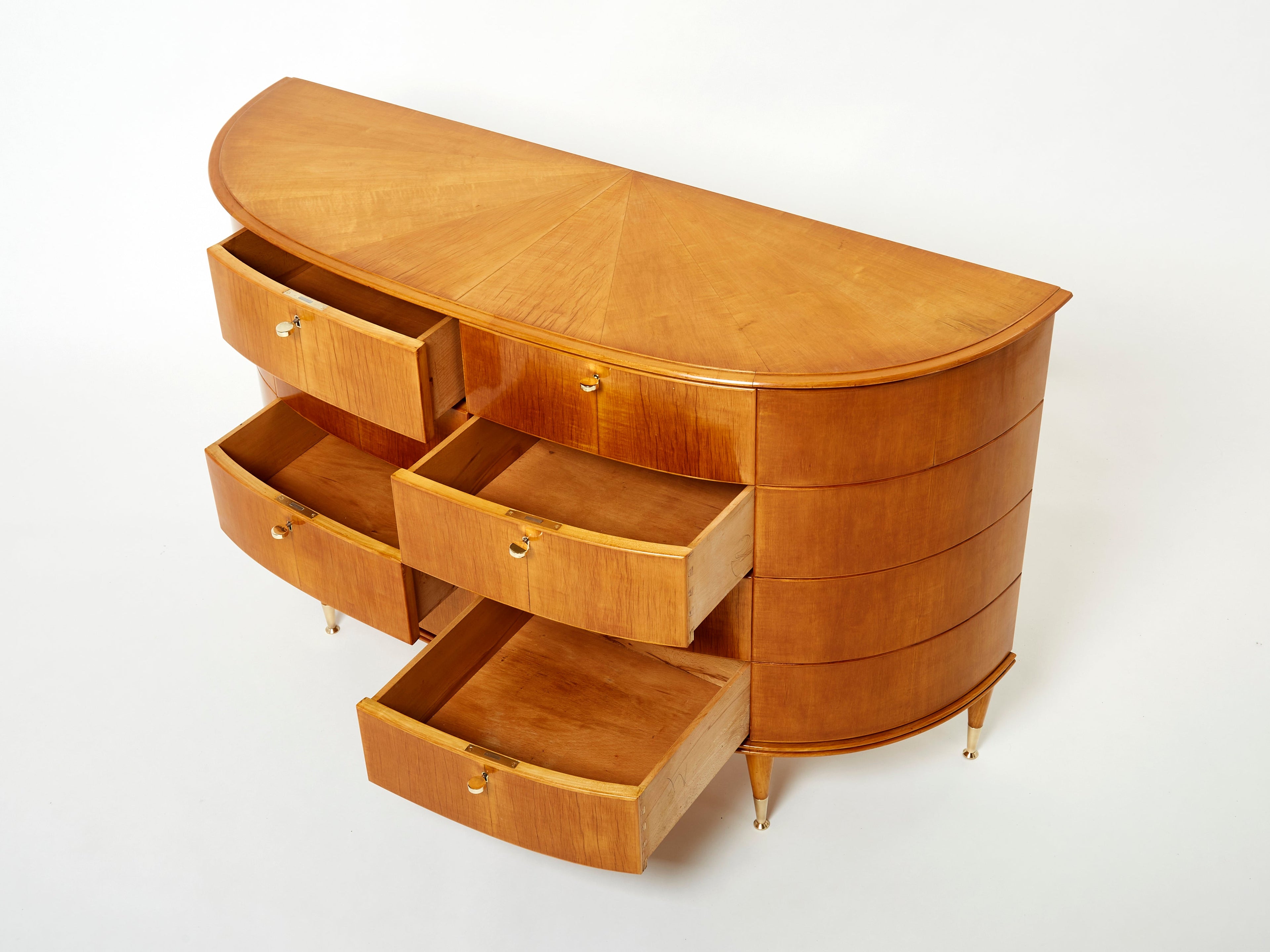 Tomaso Buzzi Italian sycamore and brass commode 1940s