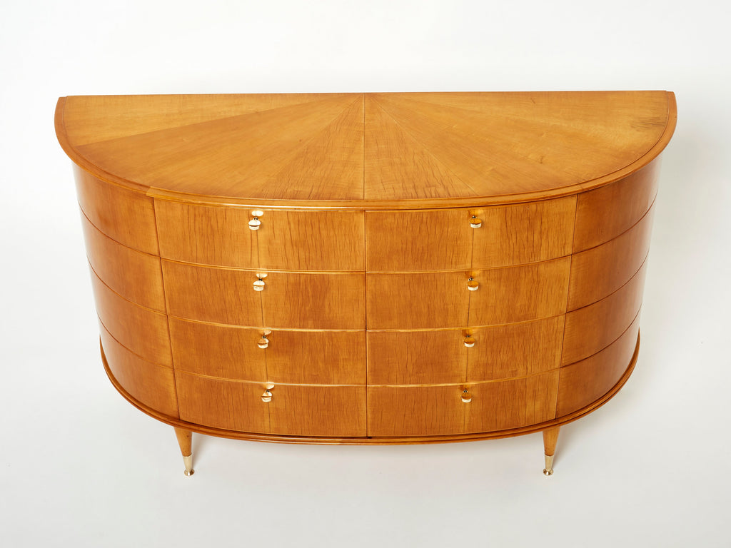 Tomaso Buzzi Italian sycamore and brass commode 1940s