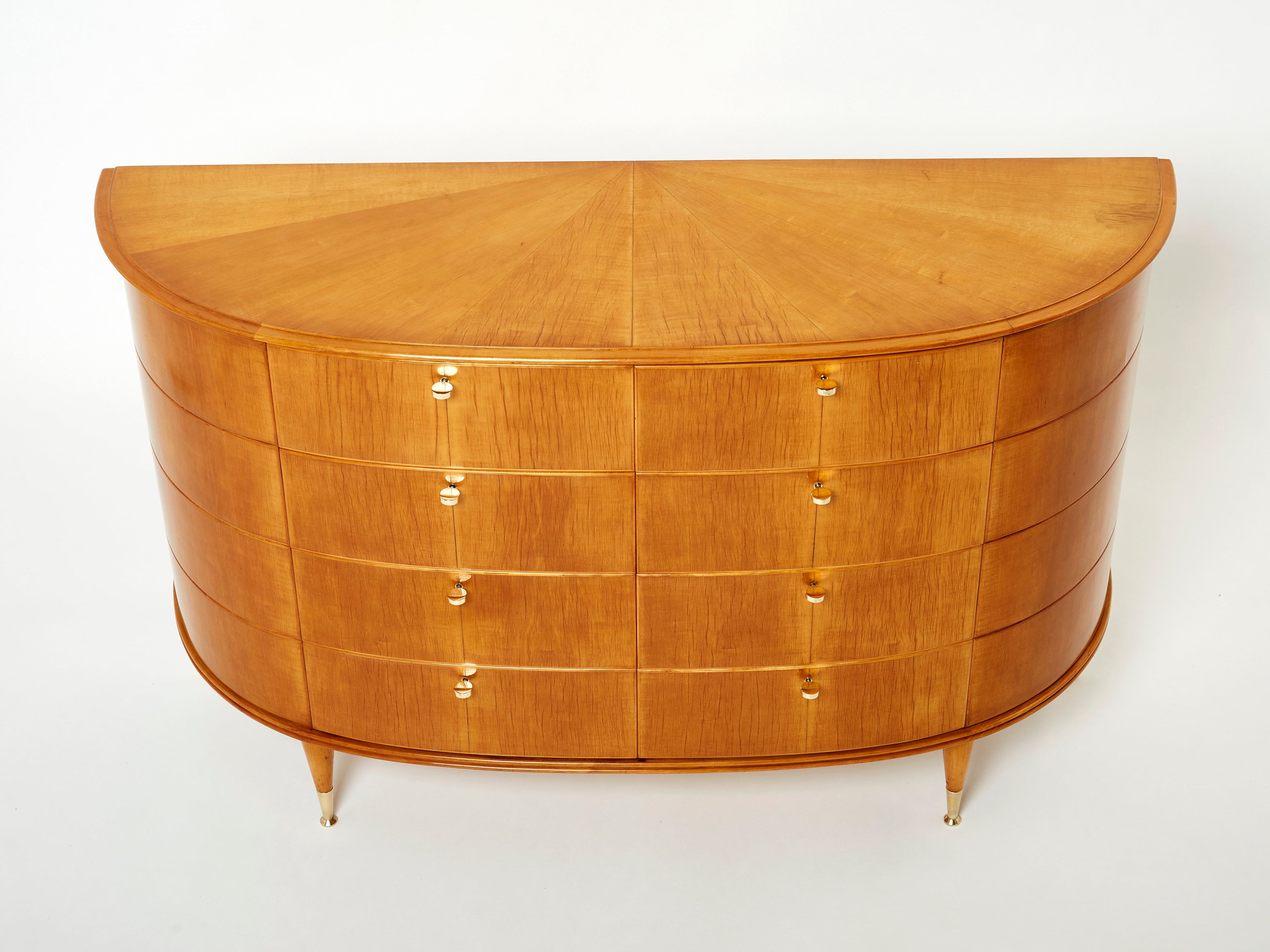 Tomaso Buzzi Italian sycamore and brass commode 1940s