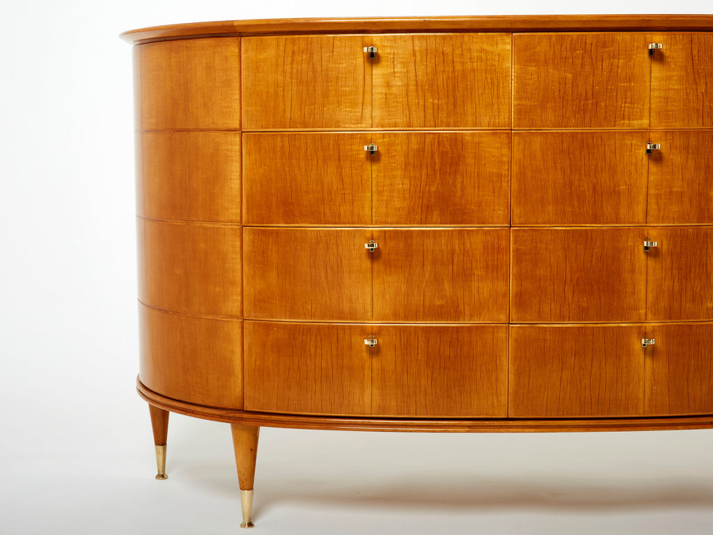 Tomaso Buzzi Italian sycamore and brass commode 1940s
