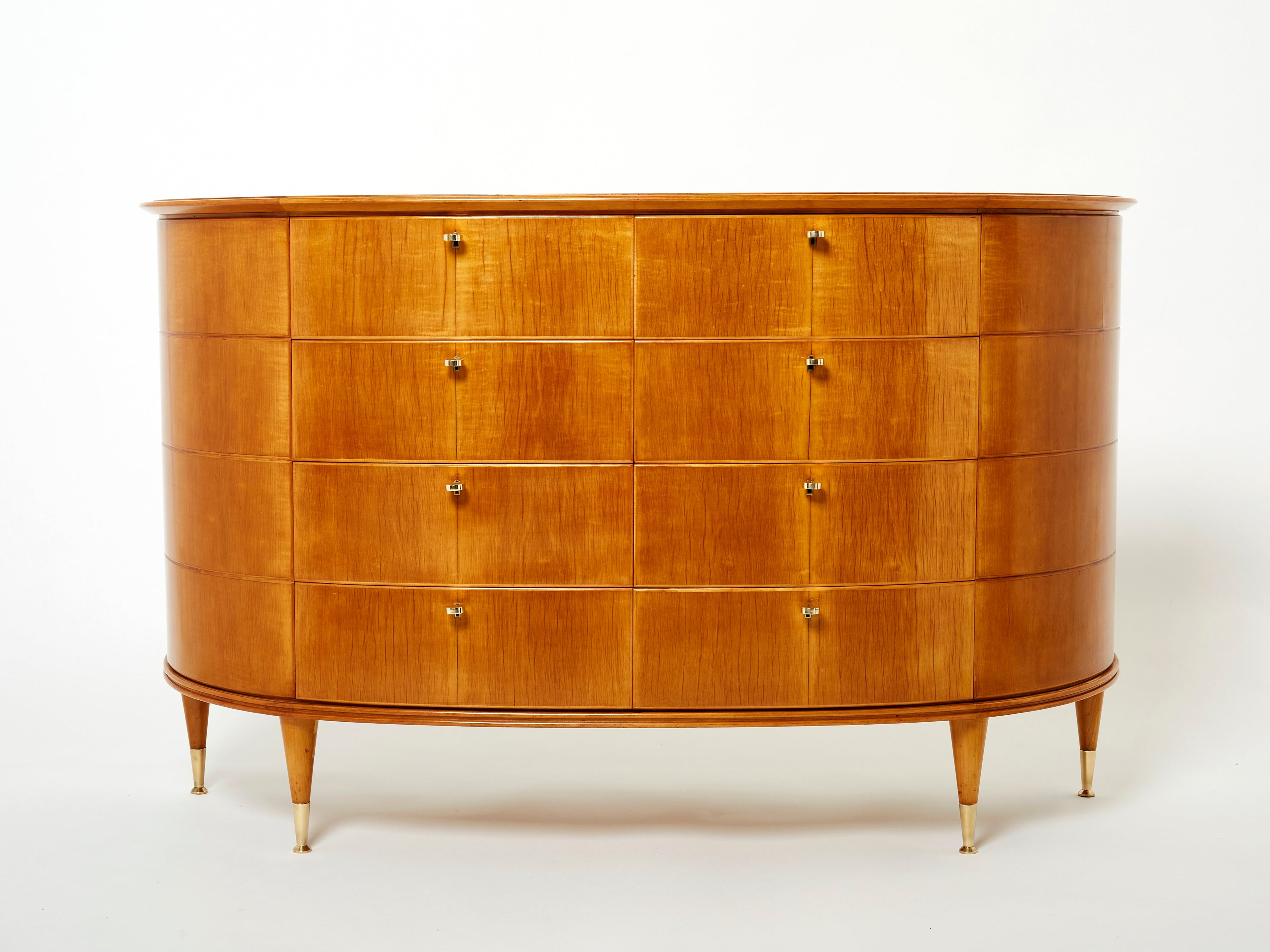 Tomaso Buzzi Italian sycamore and brass commode 1940s