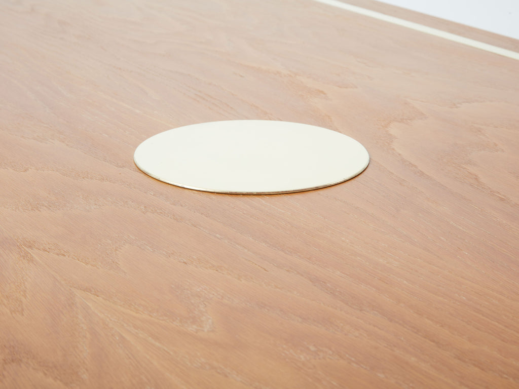 Tommaso Barbi cerused oak and brass dining table 1970s