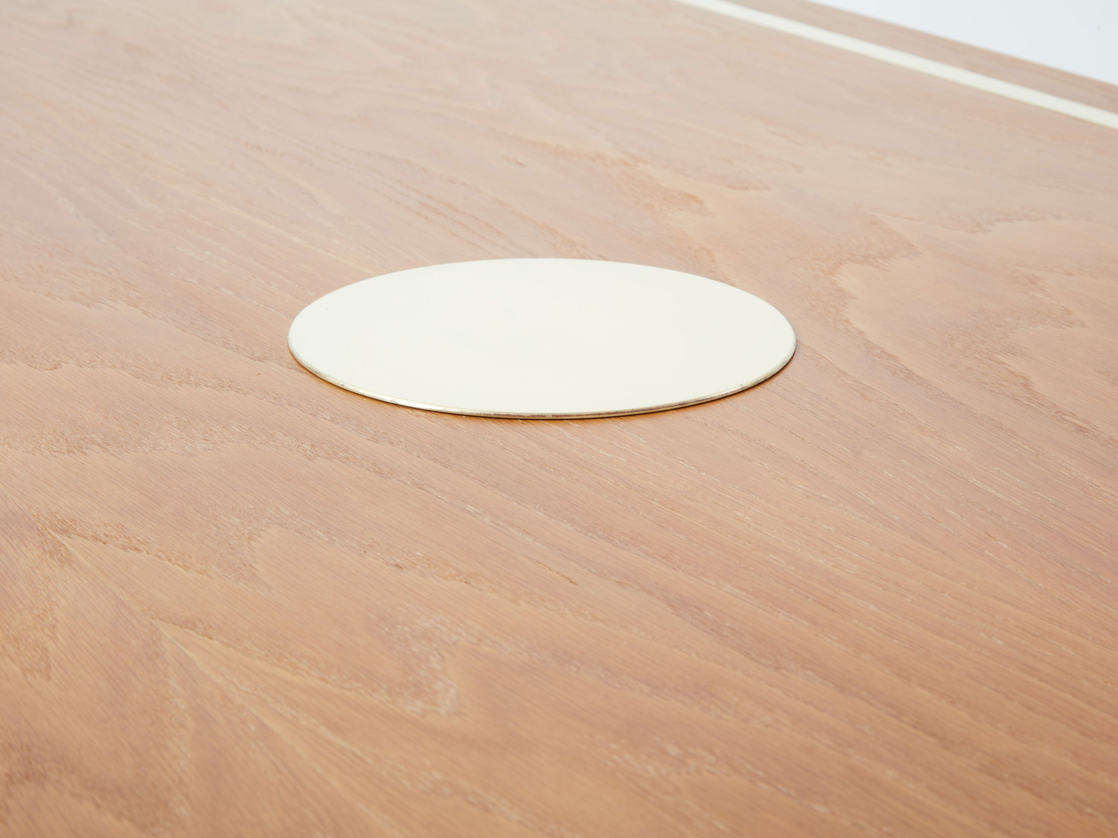 Tommaso Barbi cerused oak and brass dining table 1970s
