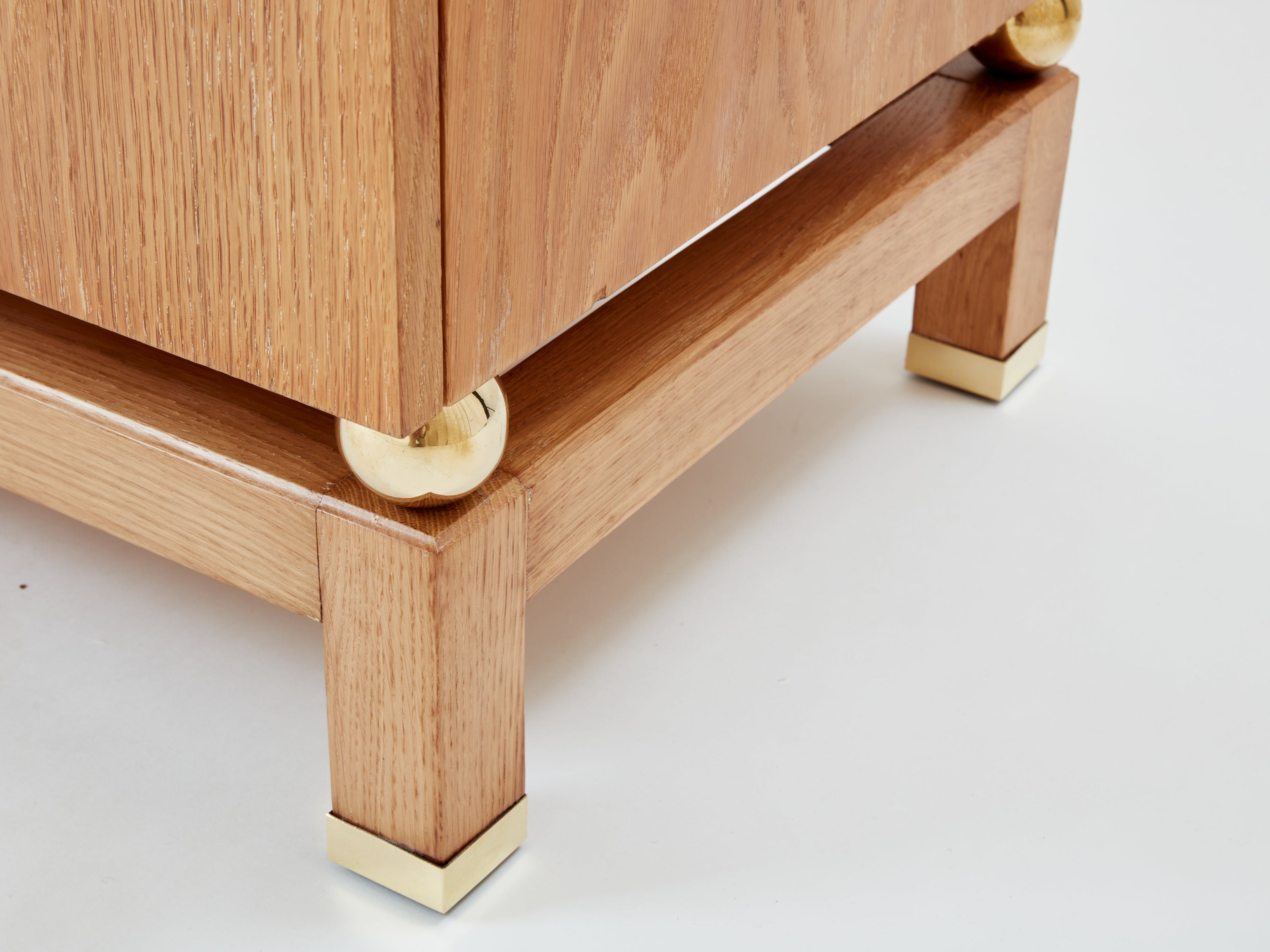 Tommaso Barbi cerused oak and brass sideboard 1970s
