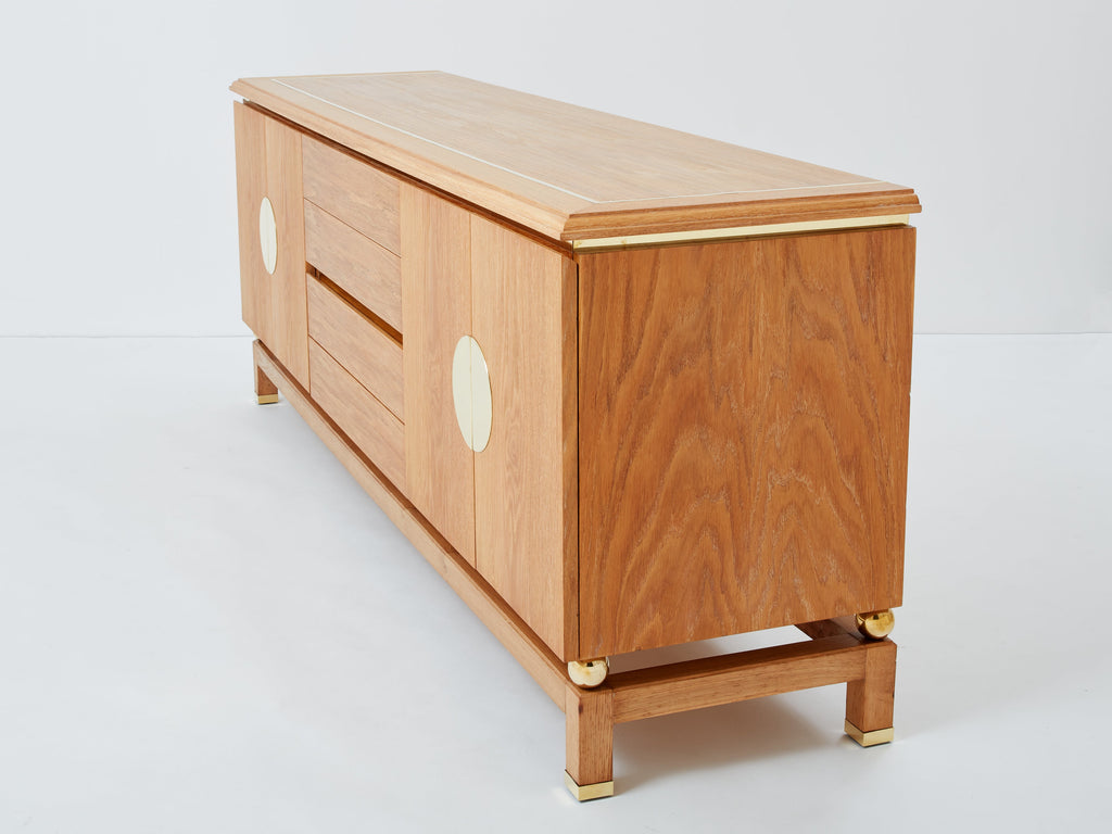 Tommaso Barbi cerused oak and brass sideboard 1970s