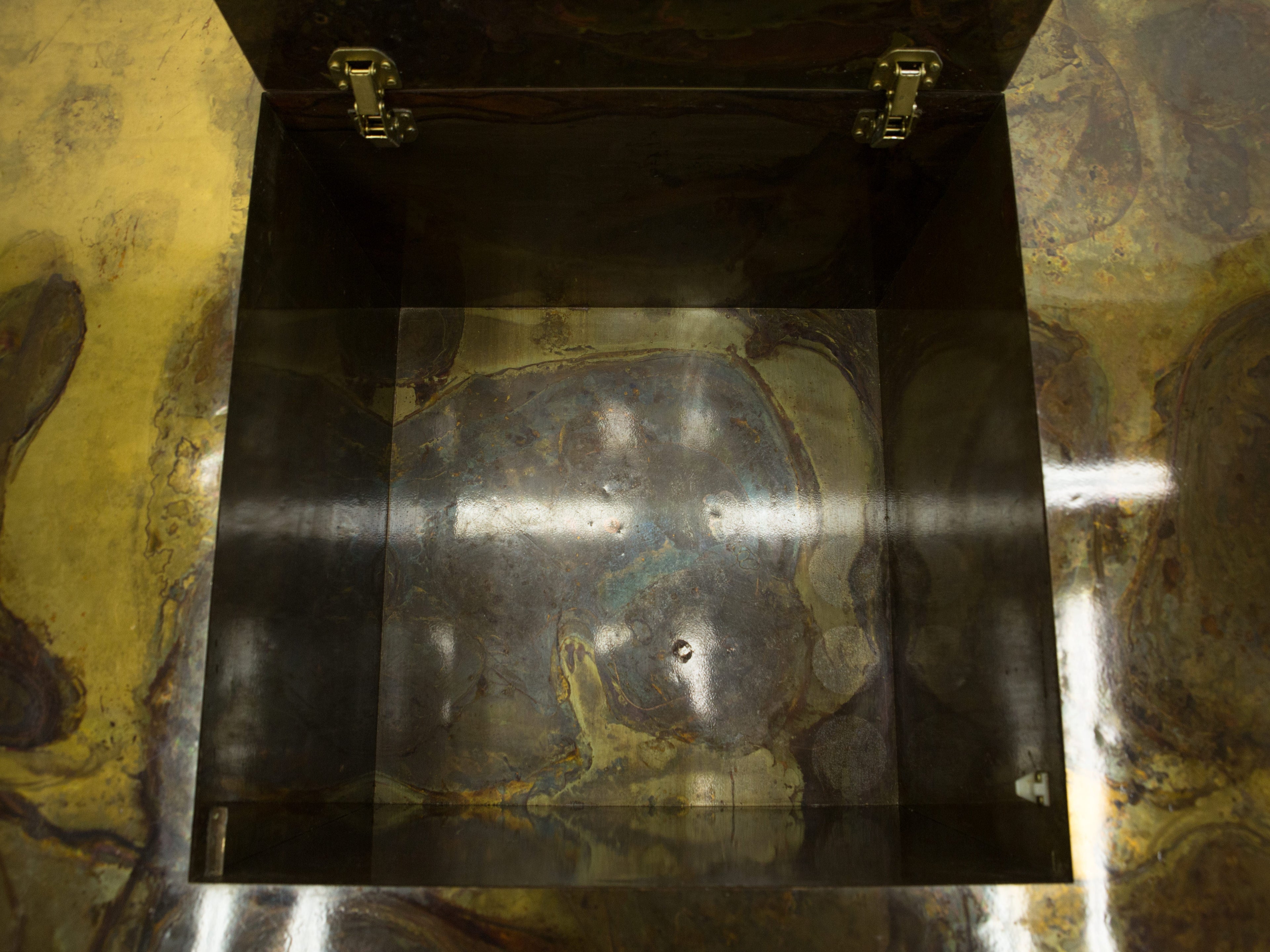 Unique Isabelle and Richard Faure brass coffee table 1970s