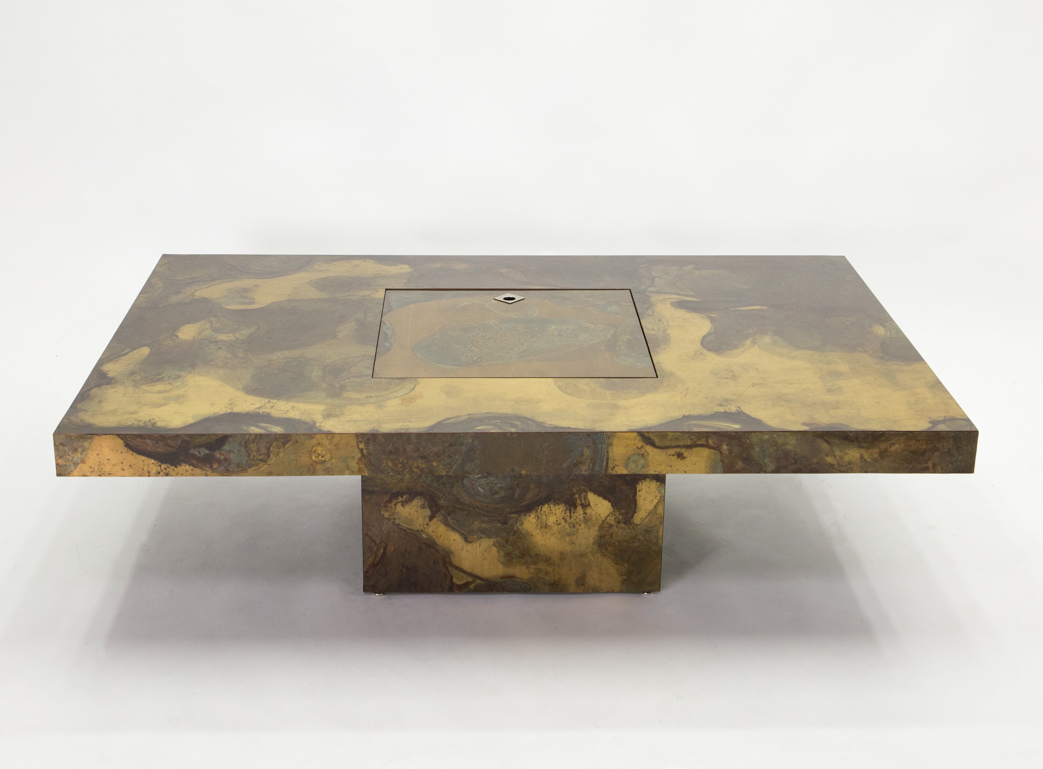 Unique Isabelle and Richard Faure brass coffee table 1970s