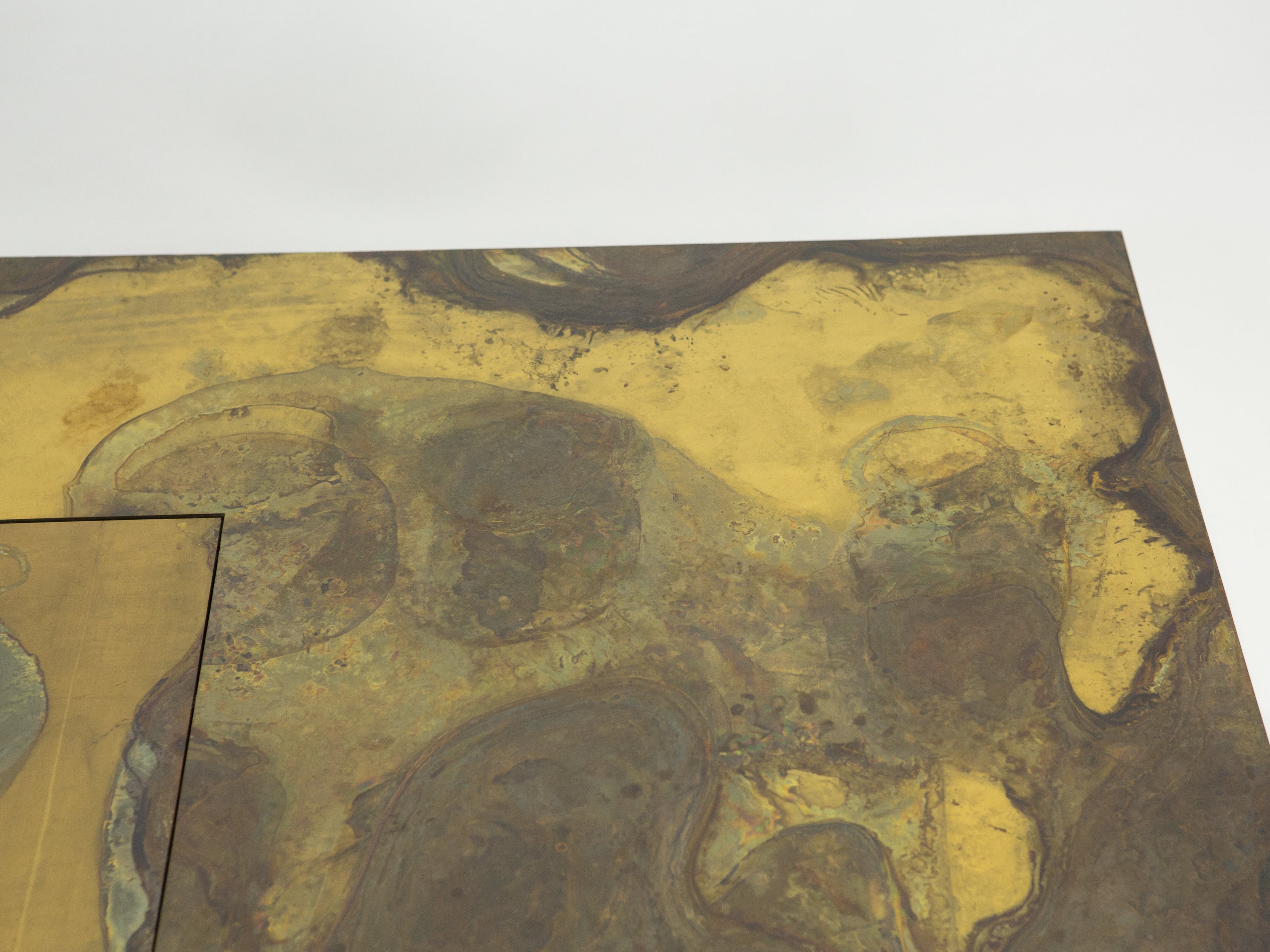 Unique Isabelle and Richard Faure brass coffee table 1970s