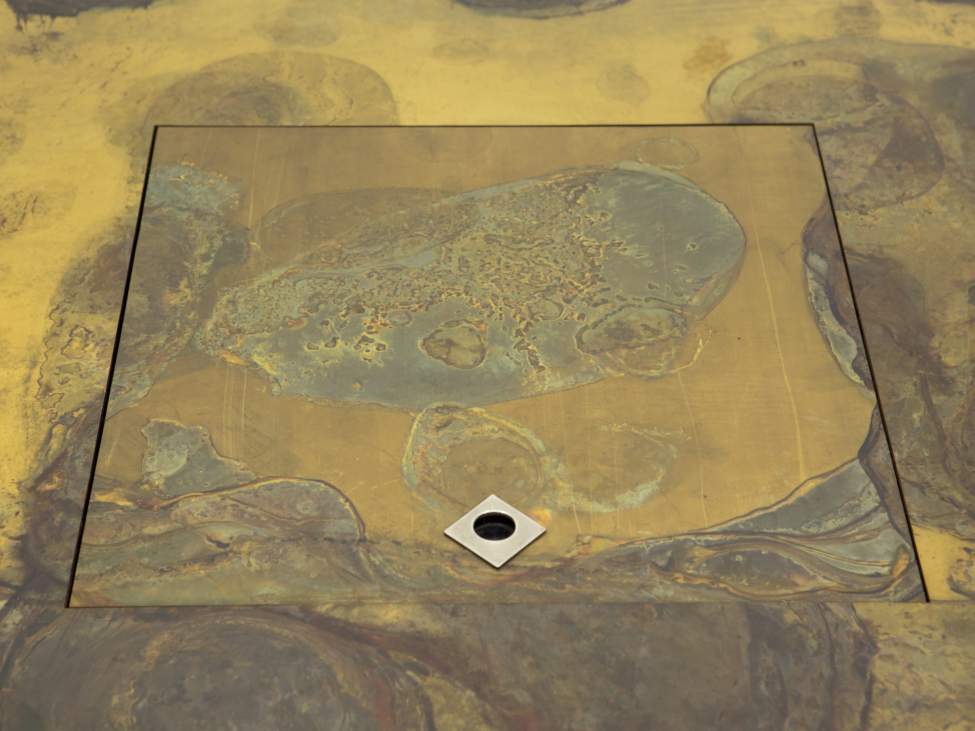 Unique Isabelle and Richard Faure brass coffee table 1970s