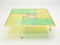 Unique Italian Murano stained glass and brass coffee table 1960s