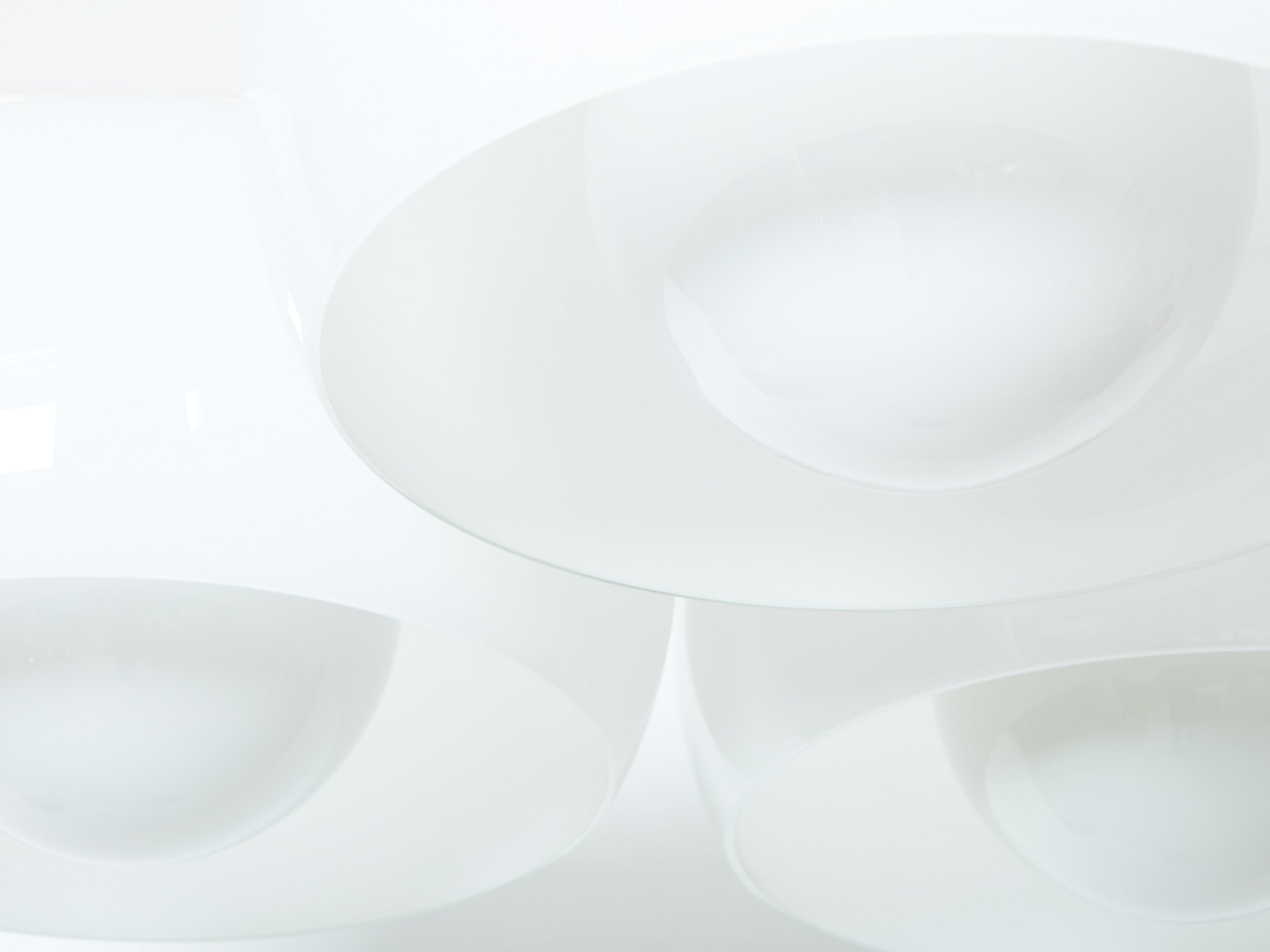 Vico Magistretti for Artemide opaline glass Triclinio chandelier 1967