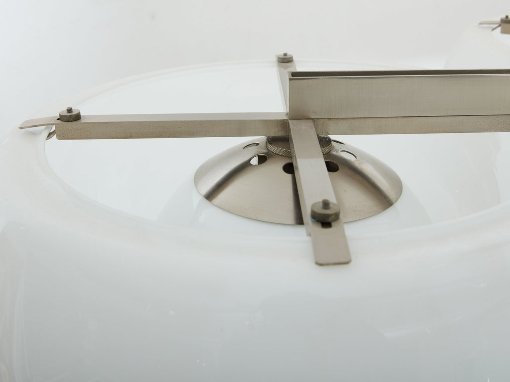Vico Magistretti for Artemide opaline glass Triclinio chandelier 1967