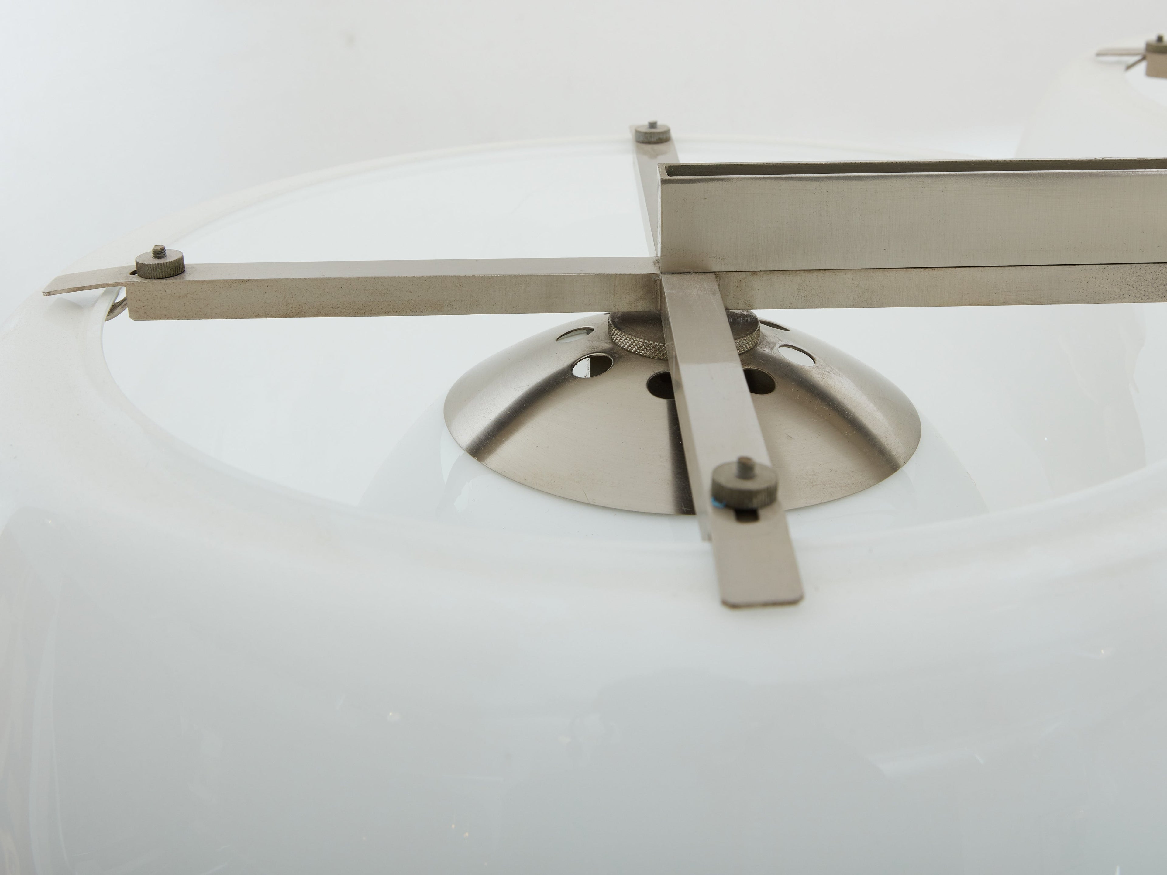 Vico Magistretti for Artemide opaline glass Triclinio chandelier 1967