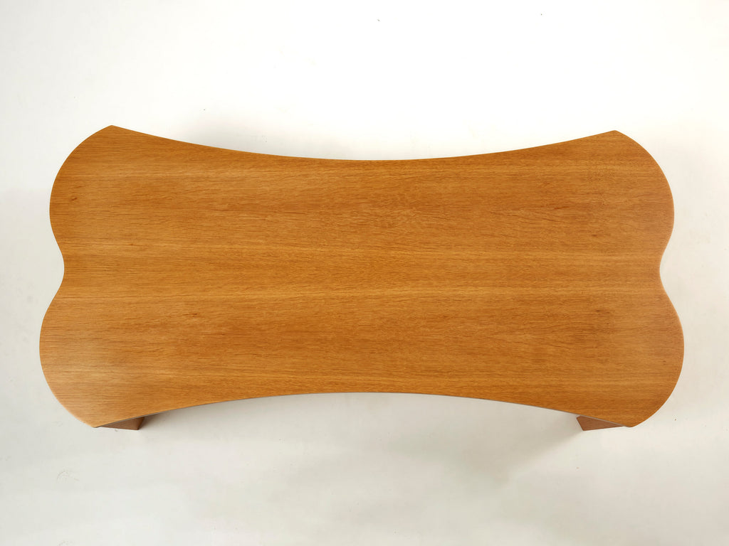 Unique Vincent Poujardieu free form oak wood coffee table 1992