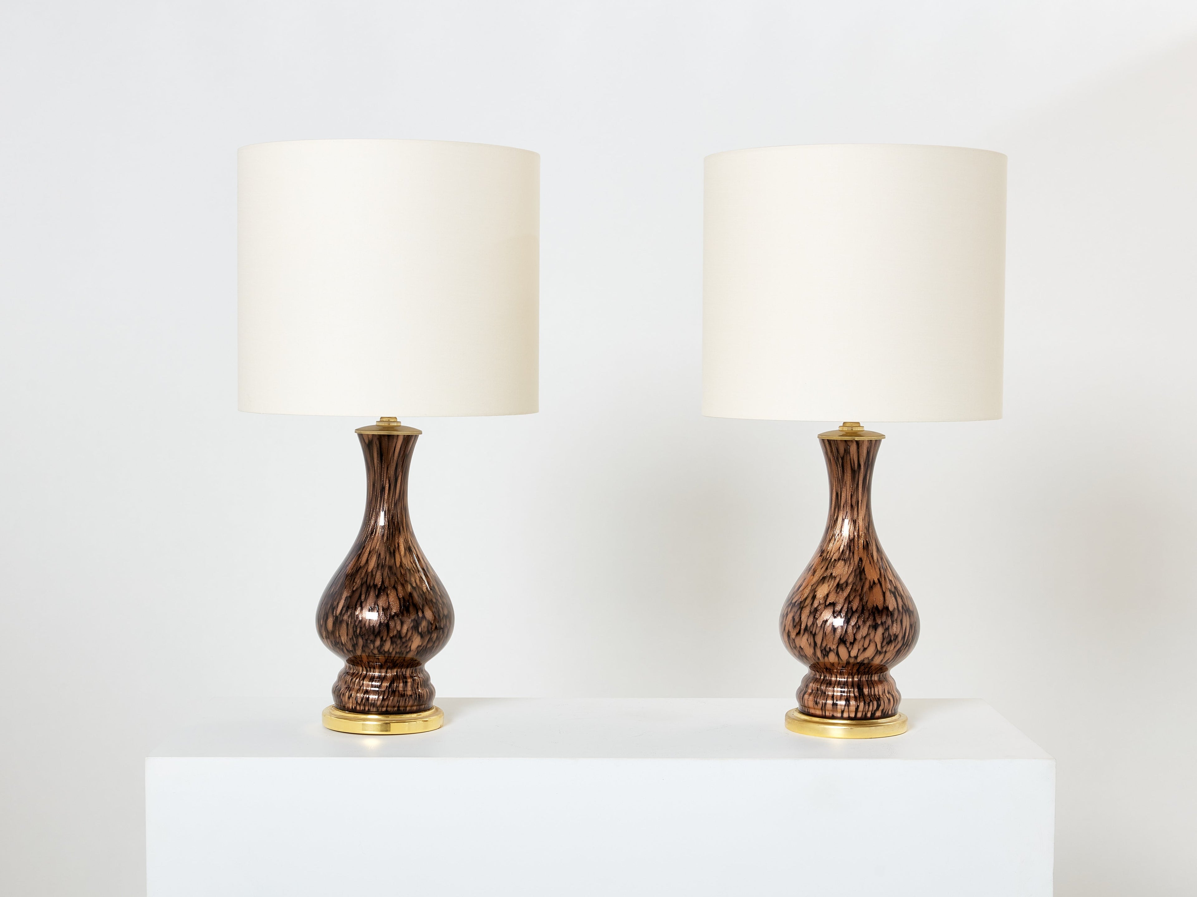 Vincenzo Nason Avventurina Murano glass table lamps 1960s