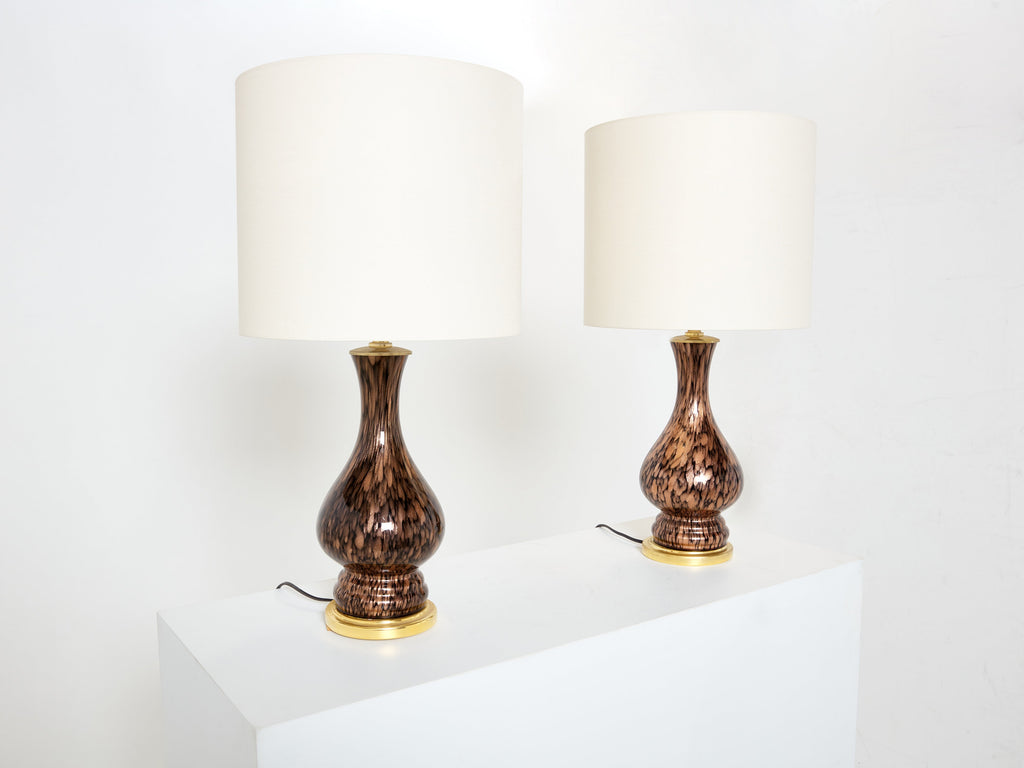 Vincenzo Nason Avventurina Murano glass table lamps 1960s