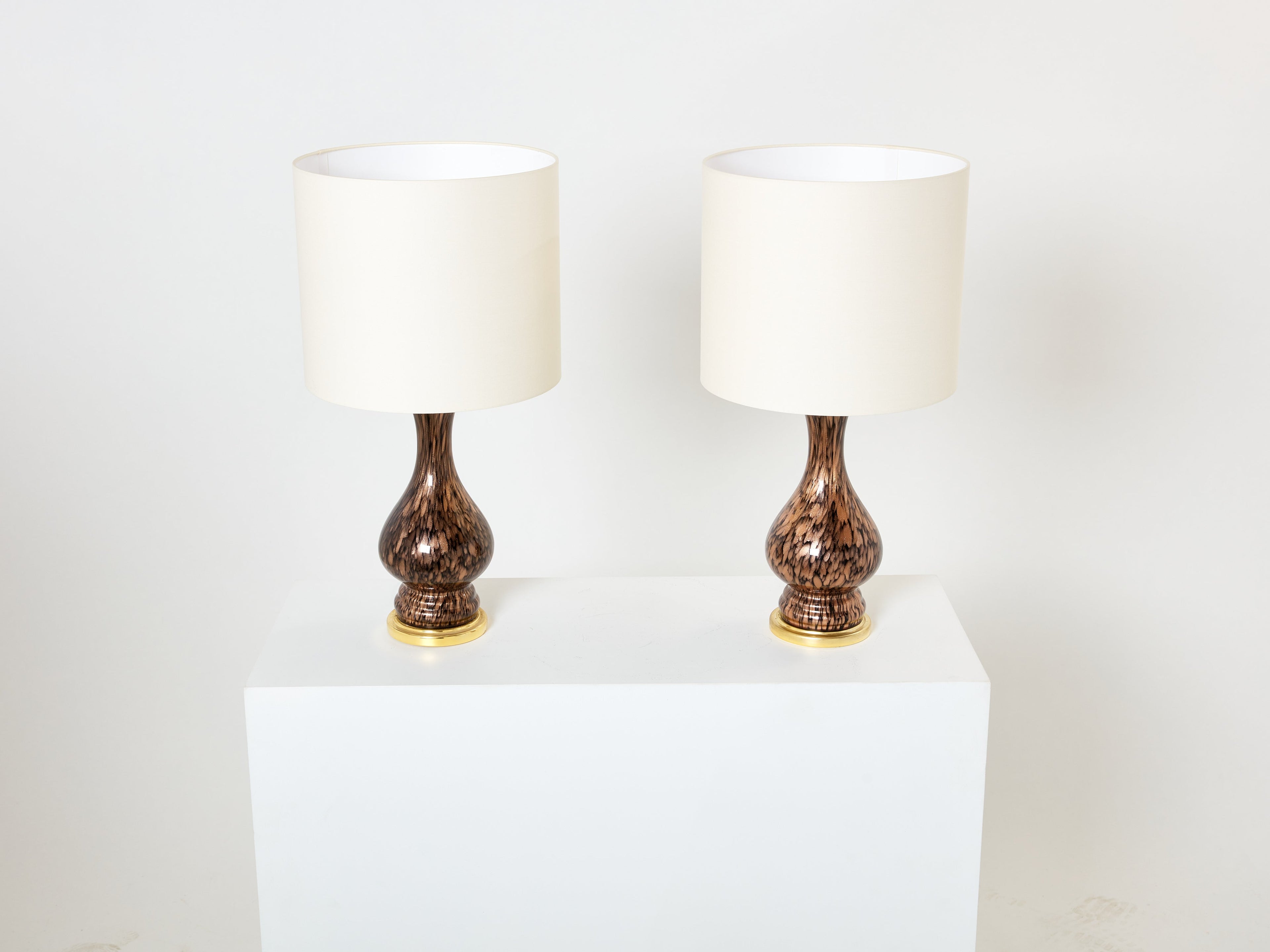 Vincenzo Nason Avventurina Murano glass table lamps 1960s