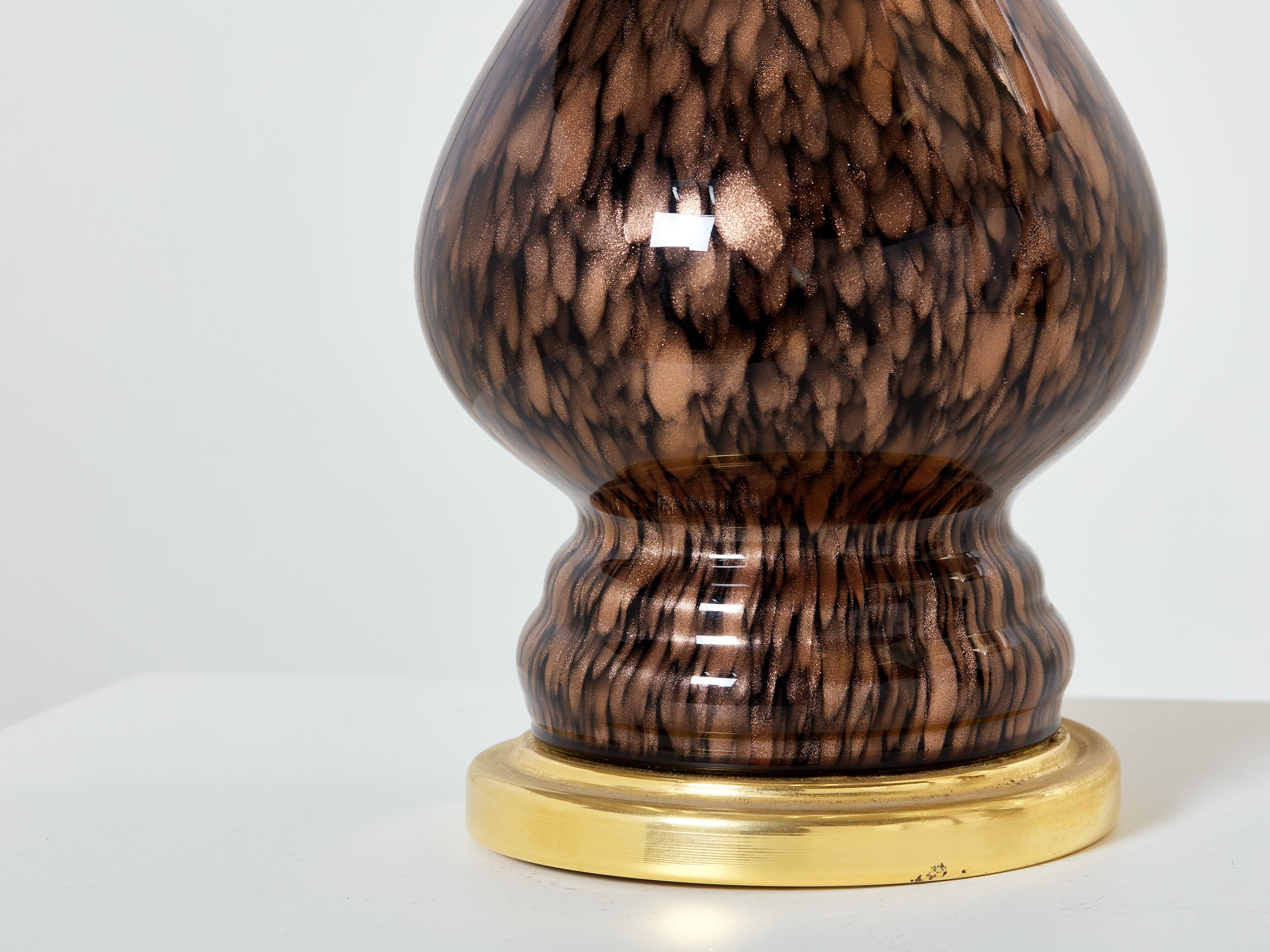 Vincenzo Nason Avventurina Murano glass table lamps 1960s