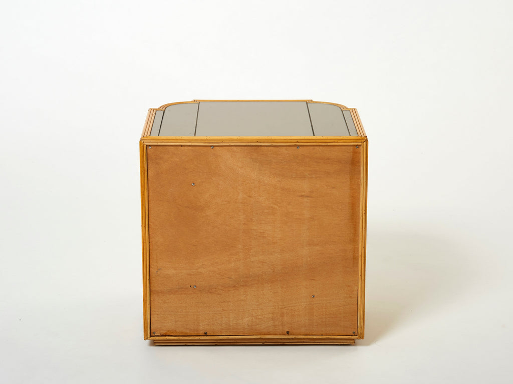 Pair of Italian Vivai Del Sud bamboo Missoni fabric night stands 1970s