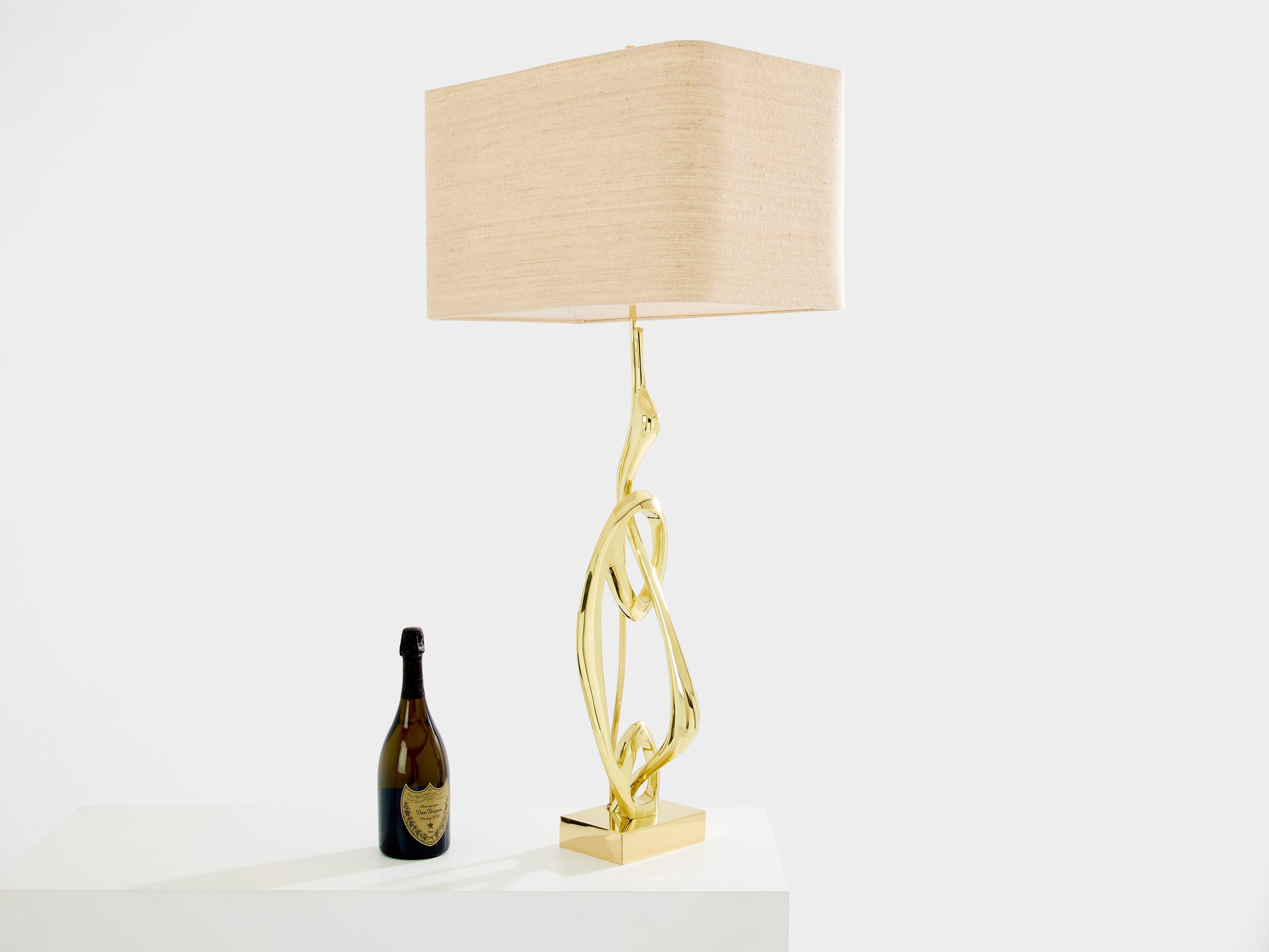 Willy Daro bronze sculpture table lamp 1970