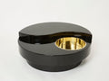 Willy Rizzo black lacquer brass bar swivel coffee table TRG 1970s
