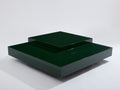 Willy Rizzo forest green lacquer square coffee table 1970s