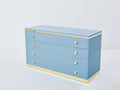 Willy Rizzo light blue lacquered and brass commode 1970s