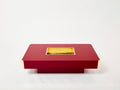 Willy Rizzo ruby red lacquer and brass bar coffee table Alveo 1970s