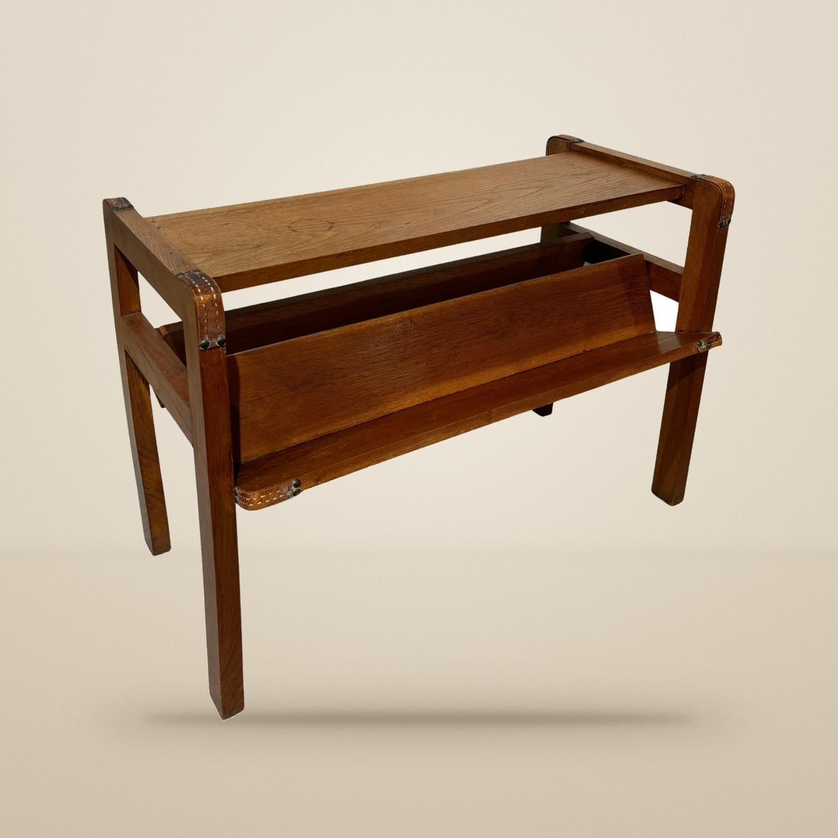 Jacques Adnet, Side Table with Rack