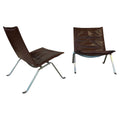 Nice pair of Pk22 easy chairs by Poul Kjærholm EKC éditon