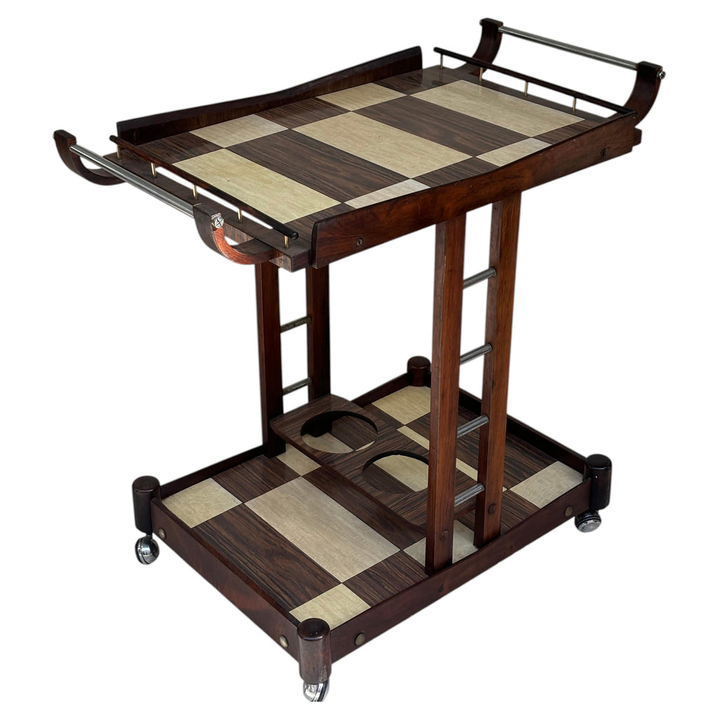 Serving table by Novo Rumo, Brasil, 1960 in métal, plexiglas and imbuia