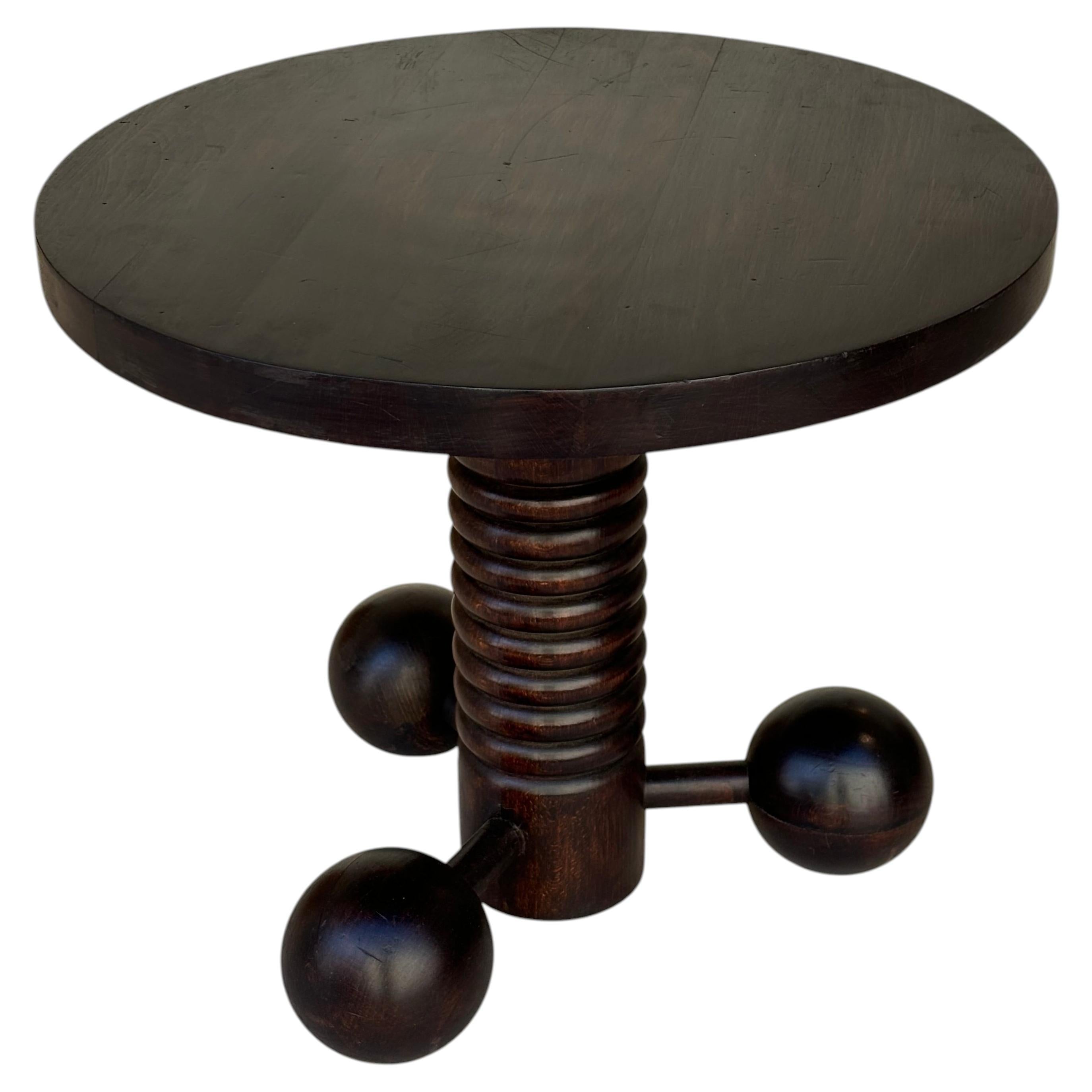 Side table by Charles Dudouyt in oak circa 1950 for la gentilhommière