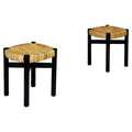 Nice pair of Meribel stools by Charlotte Perriand, original black colors