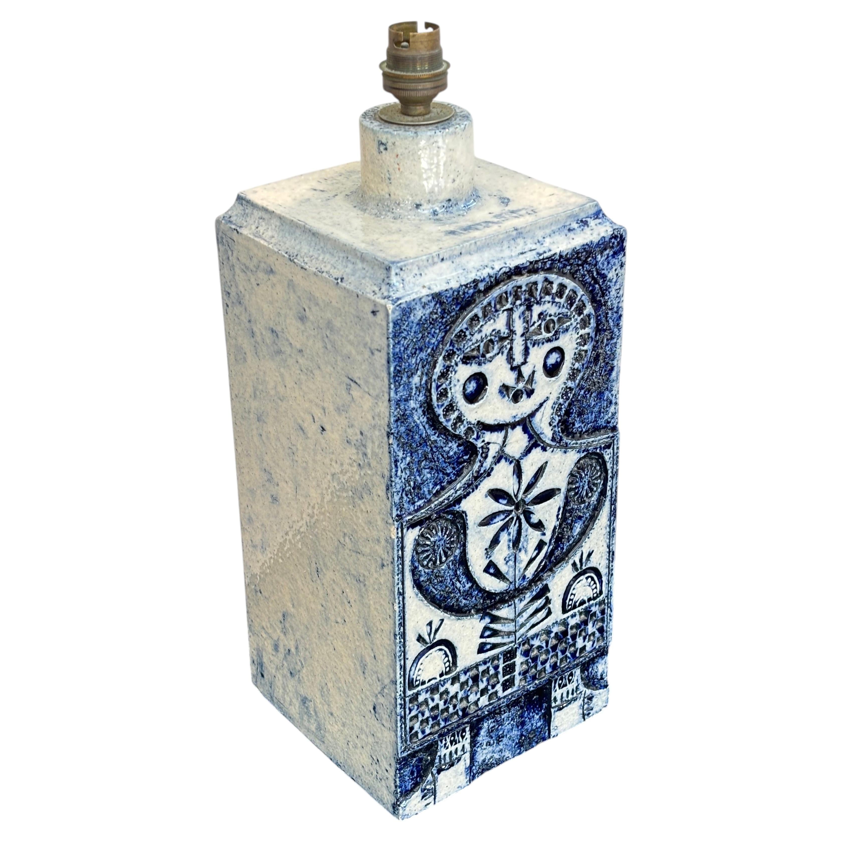 Nice lamp by Roger Capron and jean Derval in blue ennalemed